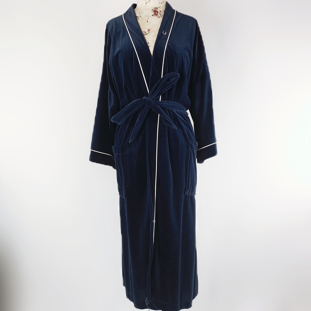 Vintage Christian Dior Monsieur Velour Navy Robe